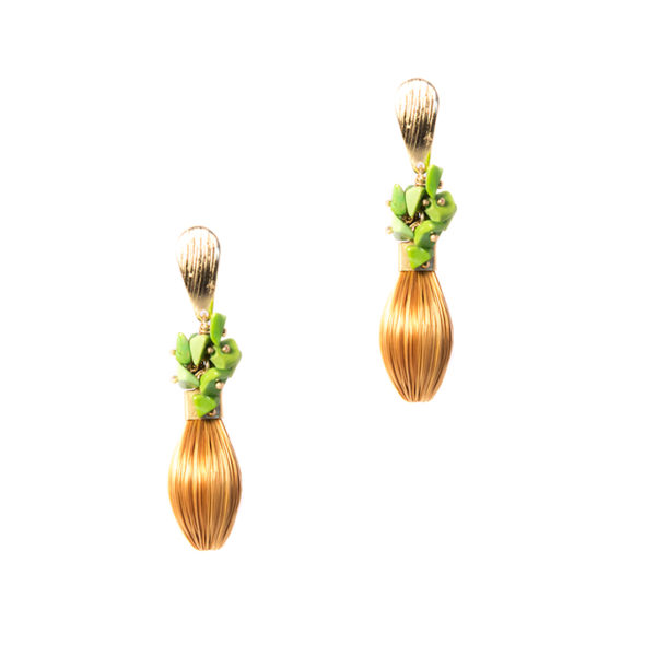 Coconut Earring with Stones