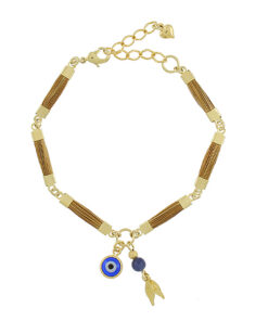 Pulseira Pingente Olho Grego e Pedra
